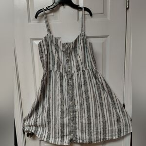Old Navy White and Black Striped Button-Front Cami.  Sz XL